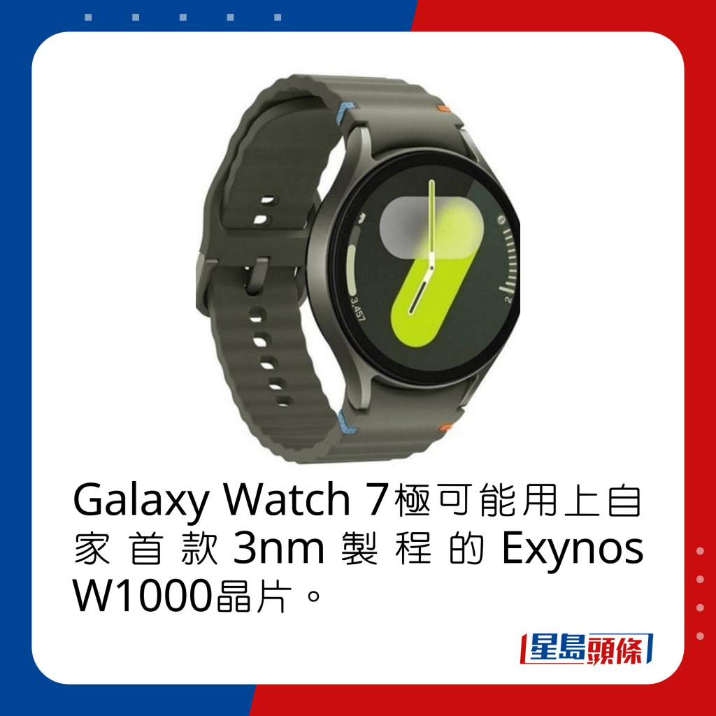 Galaxy Watch 7極可能用上自家首款3nm製程的Exynos W1000晶片。