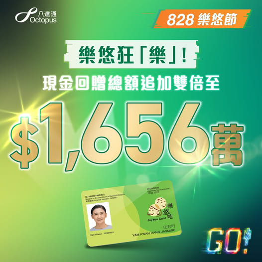 八達通樂悠節回贈優惠加碼!長者樂悠咭消費即賺$800 八達通樂悠節回贈優惠加碼!長者樂悠咭消費即賺$800