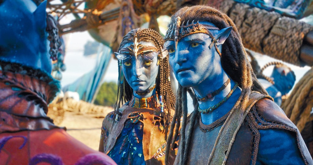 Jake Sully与太太Neytiri呢集成日嗌交。 Jake Sully与太太Neytiri呢集成日嗌交。