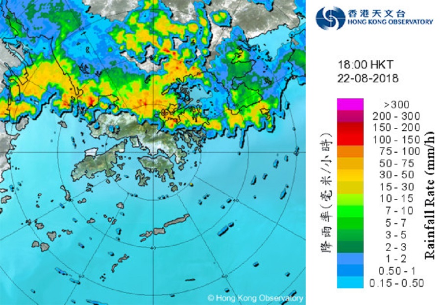 一道強雷雨帶影響香港。