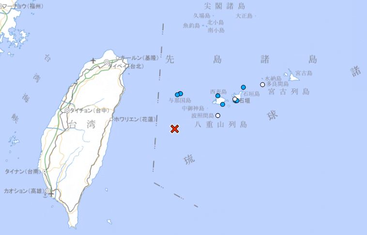 日本氣象廳亦測得今次地震。
