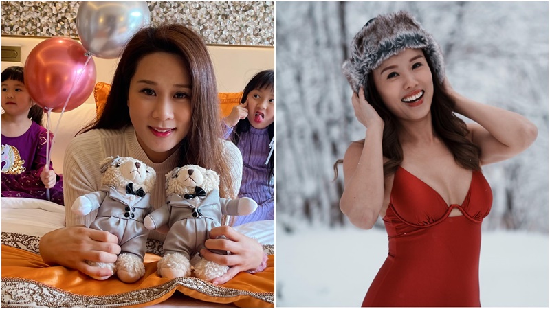 張嘉兒帶兩餅印囡囡玩雪 火辣人妻楊洛婷挑機 要鬥晒雪地比堅尼靚相