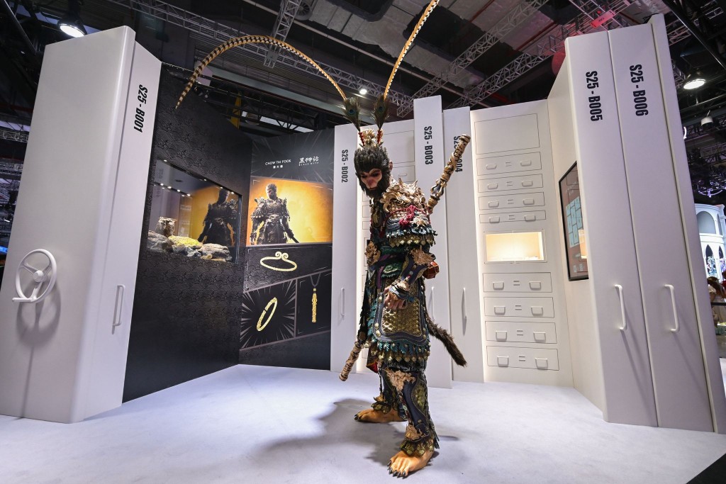 遊戲「黑神話·悟空」的主角孫悟空以真人扮相 (Cosplay) 形式現身會場。 遊戲「黑神話·悟空」的主角孫悟空以真人扮相 (Cosplay) 形式現身會場。