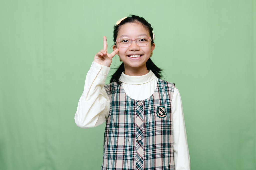 大角嘴天主教小學小六生翁紫晴（圖：李沃濤）