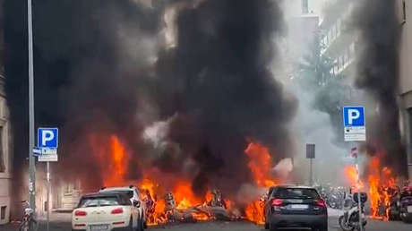 快訊 |米蘭市中心發生爆炸 多輛車陷入火海