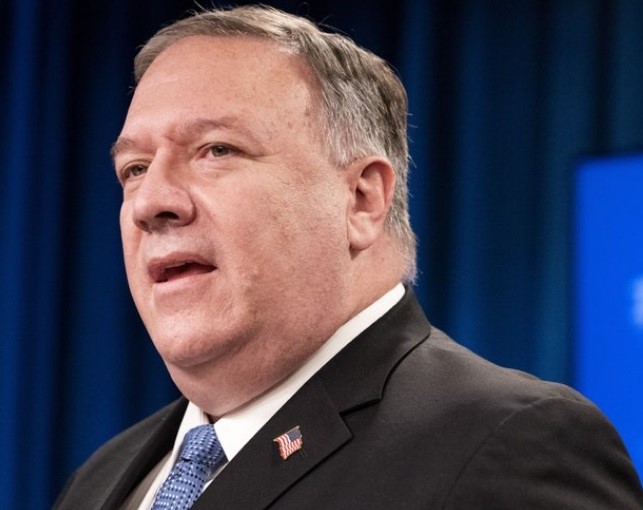 黎智英指2019年7月亦与时任国务卿蓬佩奥（Mike Pompeo）见面。AP图