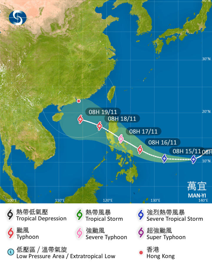 天文台路徑預測。