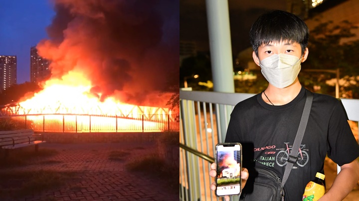 丘同學指電纜橋倒塌前曾傳出多下爆炸聲。