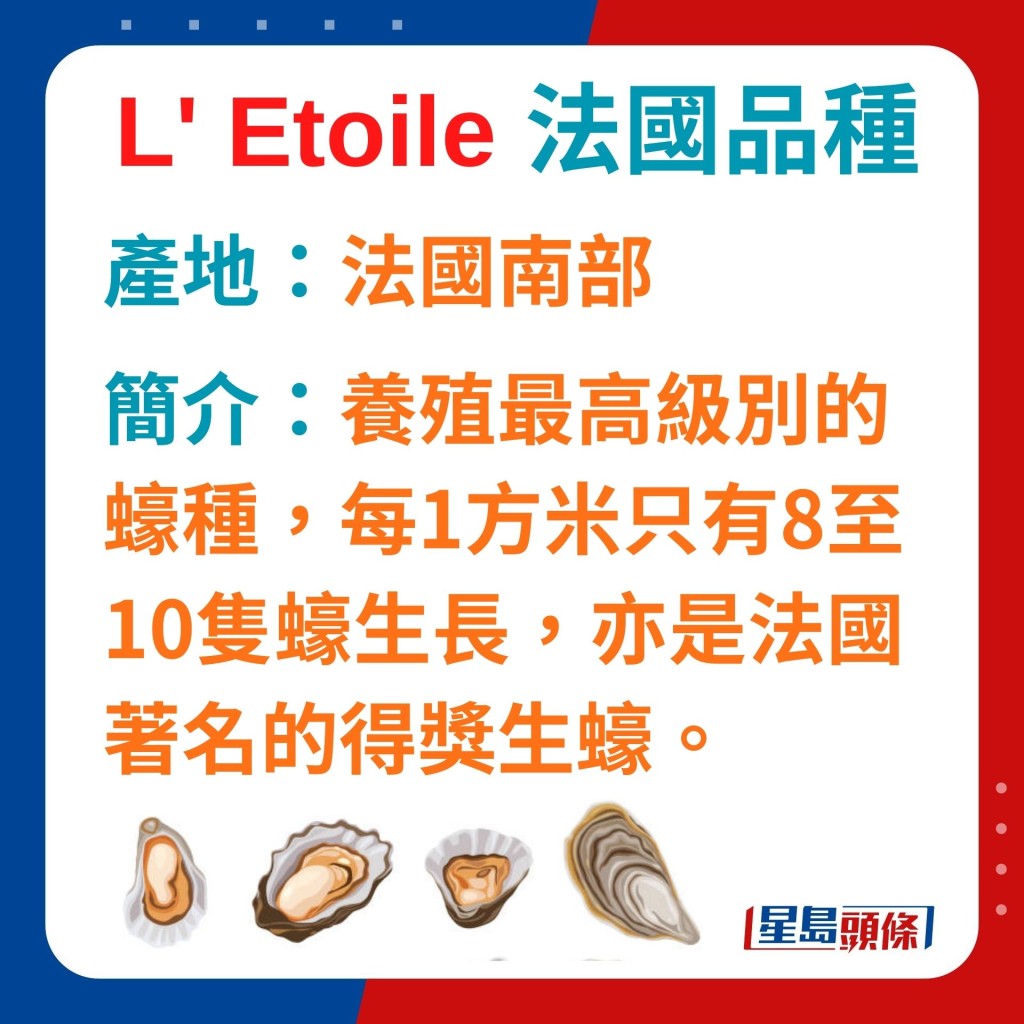 L' Etoile 养殖最高级别的蚝种