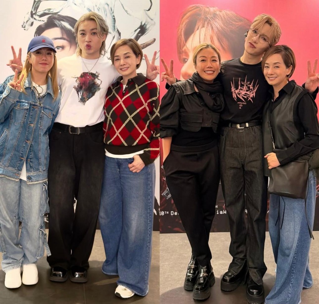 毛舜筠今晨在社交網貼出分別與Jer及Anson Lo在演唱會後台的合照。 毛舜筠今晨在社交網貼出分別與Jer及Anson Lo在演唱會後台的合照。