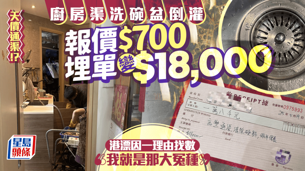 天價通渠港漂呻中伏!報價$700上門檢查逐級跳 最終埋單變$18,000?附專家教4招自行通渠