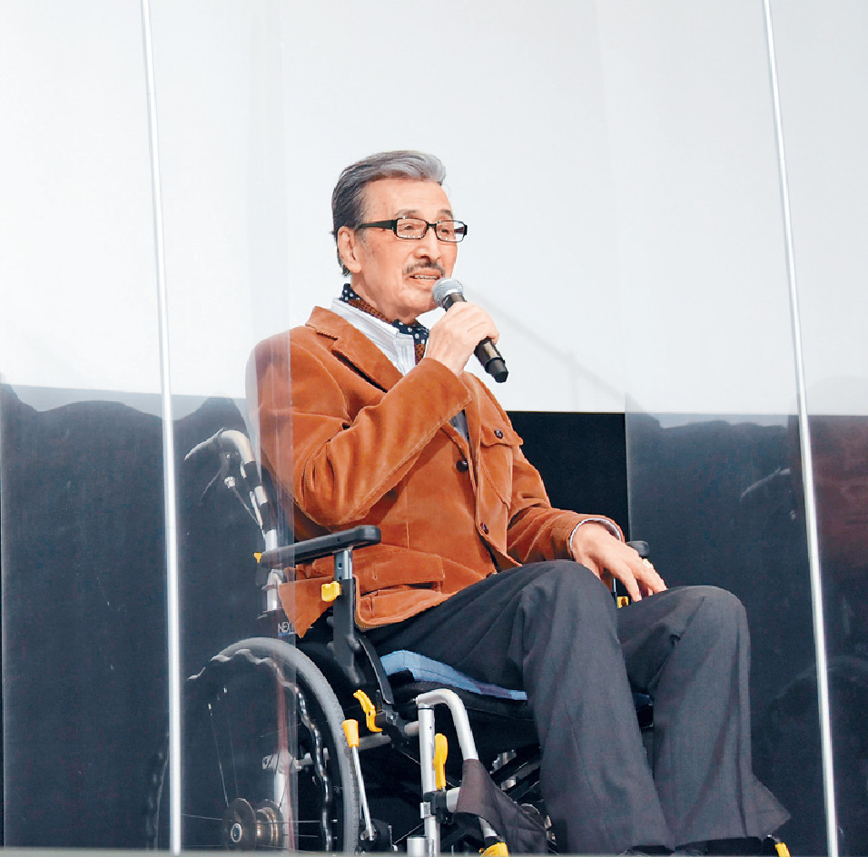 ■寶田明上周坐輪椅出席新片記招。