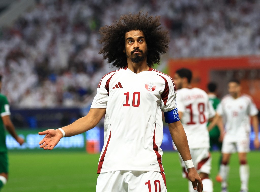 卡塔尔前锋阿克林阿费夫。路透社