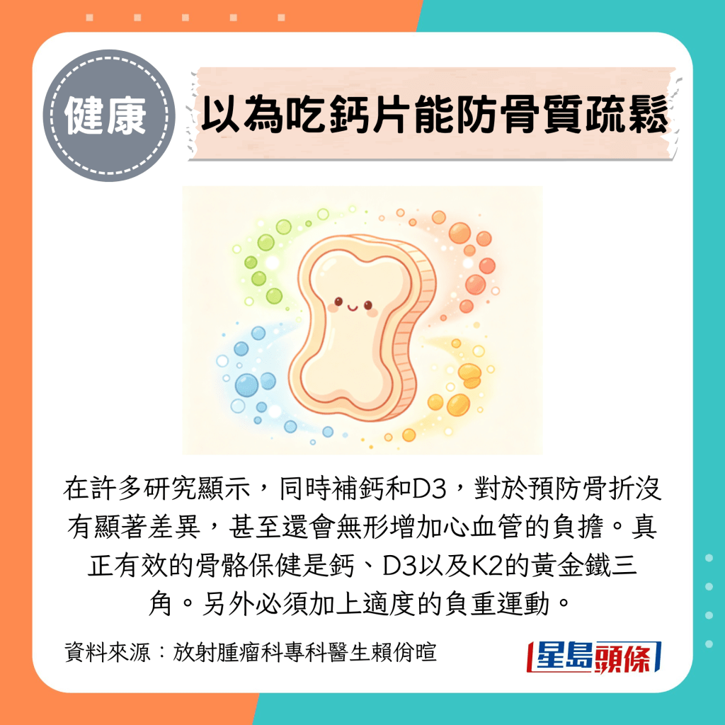 同时补钙和D3，对于预防骨折没有显著差异，甚至还会无形增加心血管的负担。