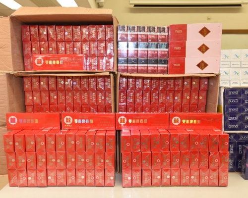 檢獲的部分私煙。尹敬堂攝