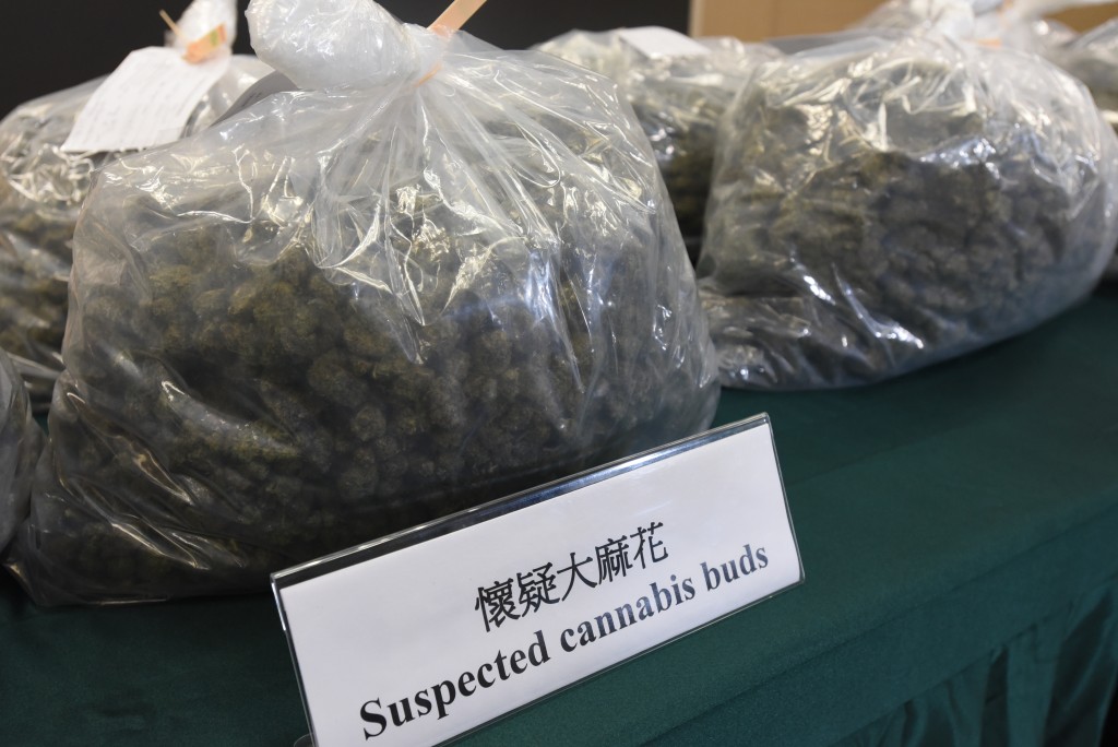涉案約31公斤懷疑大麻花，估計市值共約600萬元。黃文威攝