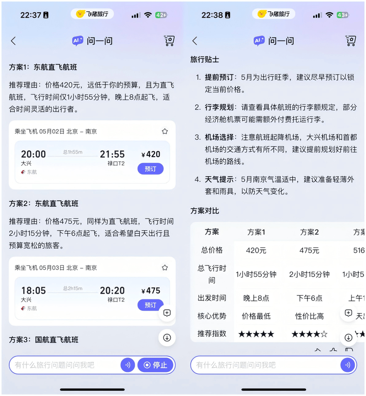 阿里巴巴(9988)旗下旅行訂票平台飛豬已推出AI功能。 阿里巴巴(9988)旗下旅行訂票平台飛豬已推出AI功能。