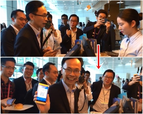 聶德權付費後又笑容滿面地說:「搞掂」。