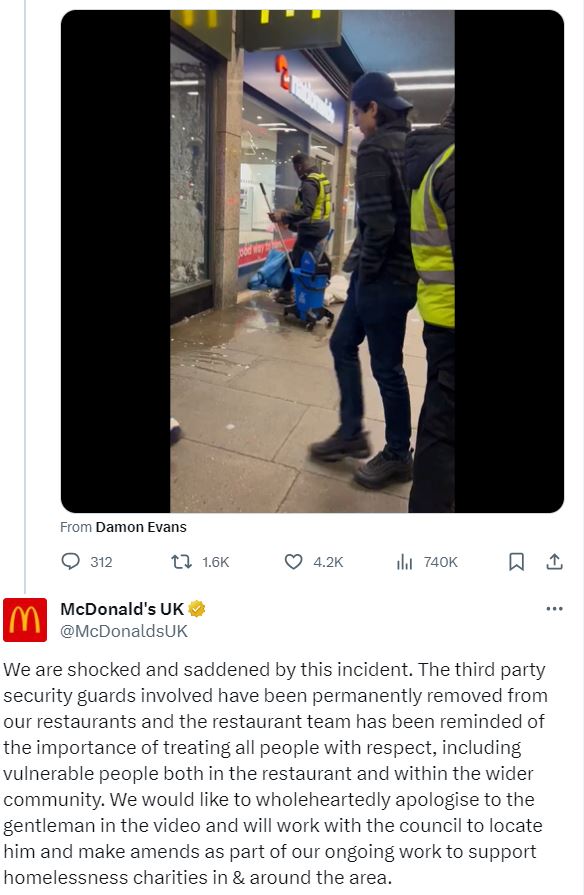 麦当劳急向公众道歉。