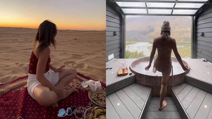 43歲TVB已婚主持穿火紅泳衣一細節位養眼   濕身享受美景冇加Filter正到難以形容