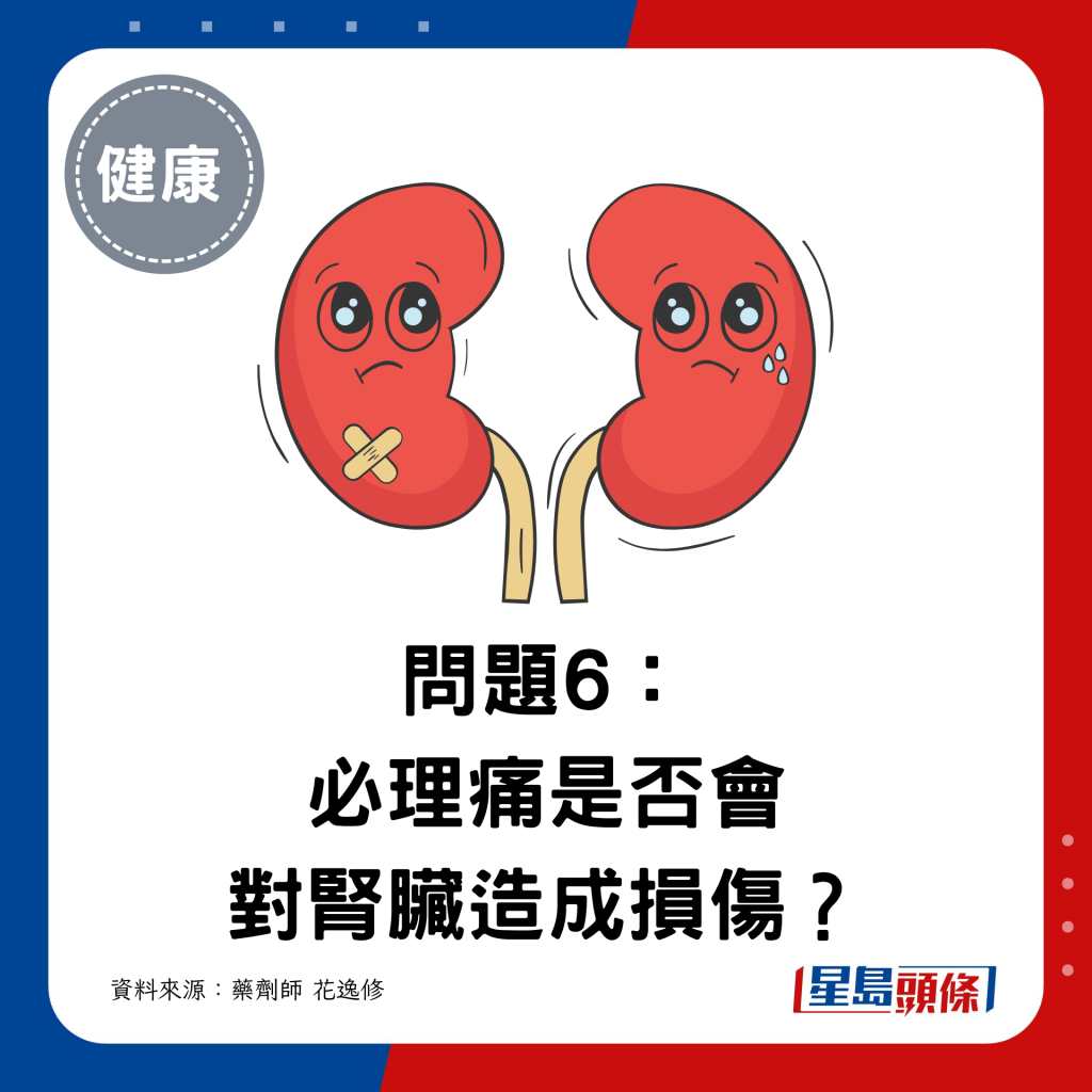 問題6：必理痛是否會對腎臟造成損傷？