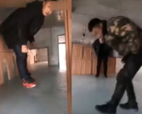 冰塊愈結愈厚,地板都快到天花板了,人得彎腰行走才走進家中。(網圖)