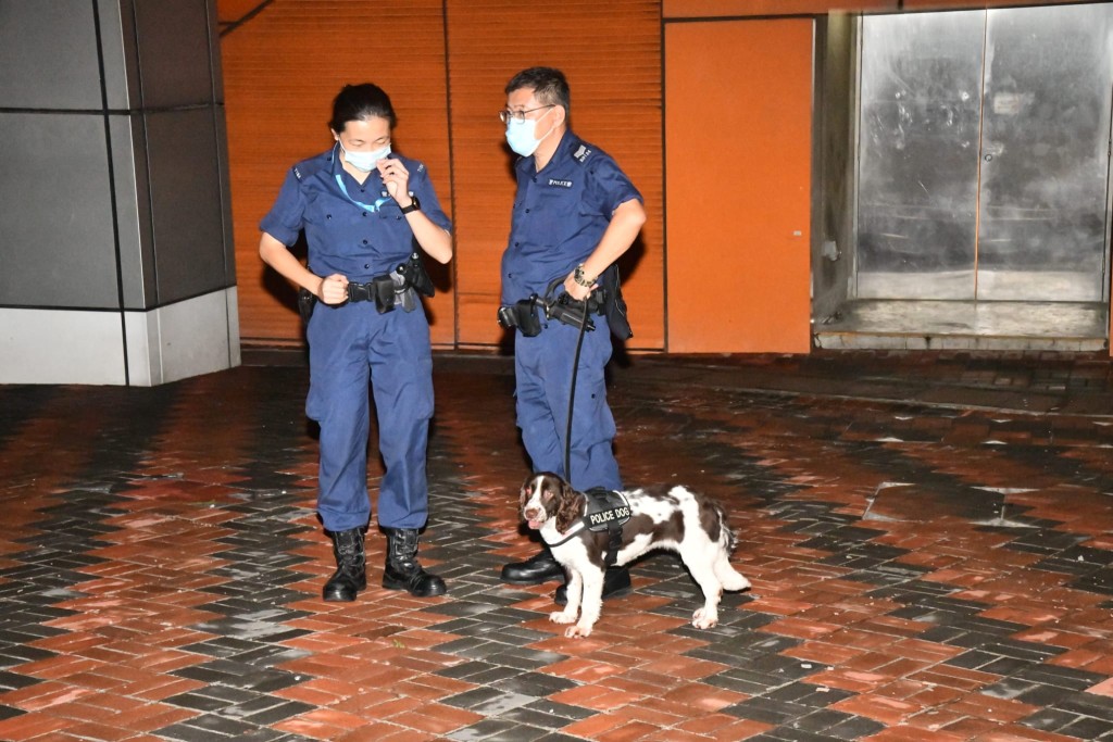 警犬出動搜索有否危險品。