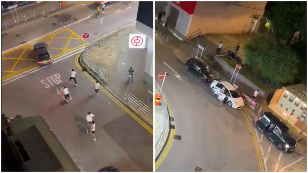 9月5日晚上大批南亞男在葵涌街頭非法集結。fb 車cam L（香港群組）ModestShark1165影片截圖 