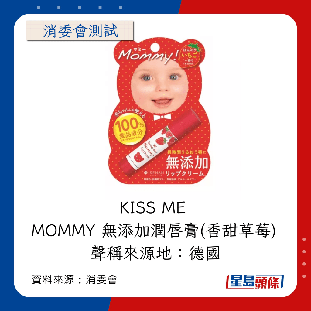 KISS ME MOMMY 無添加潤唇膏(香甜草莓)