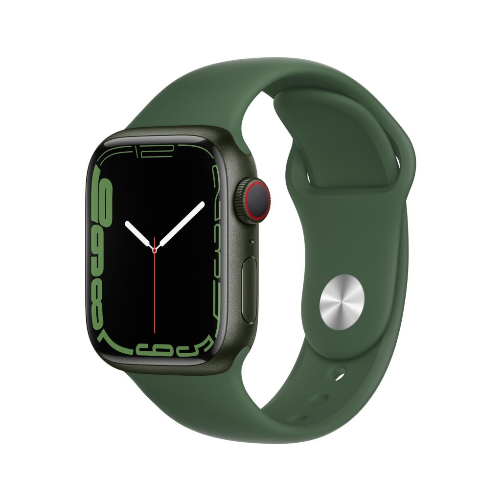 (77折) Apple Watch Series 7 GPS + 流動網絡 45mm 綠色鋁金屬錶殼配三葉草色運動錶帶 ($4,199→ $3,199)