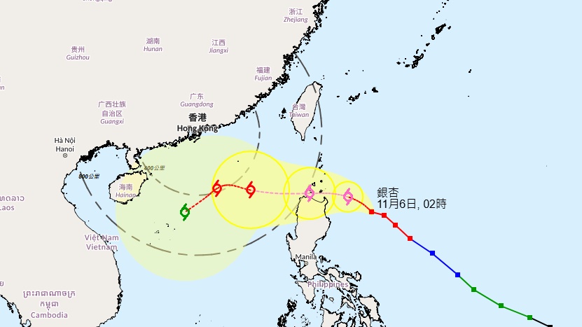 天文台路徑預測。