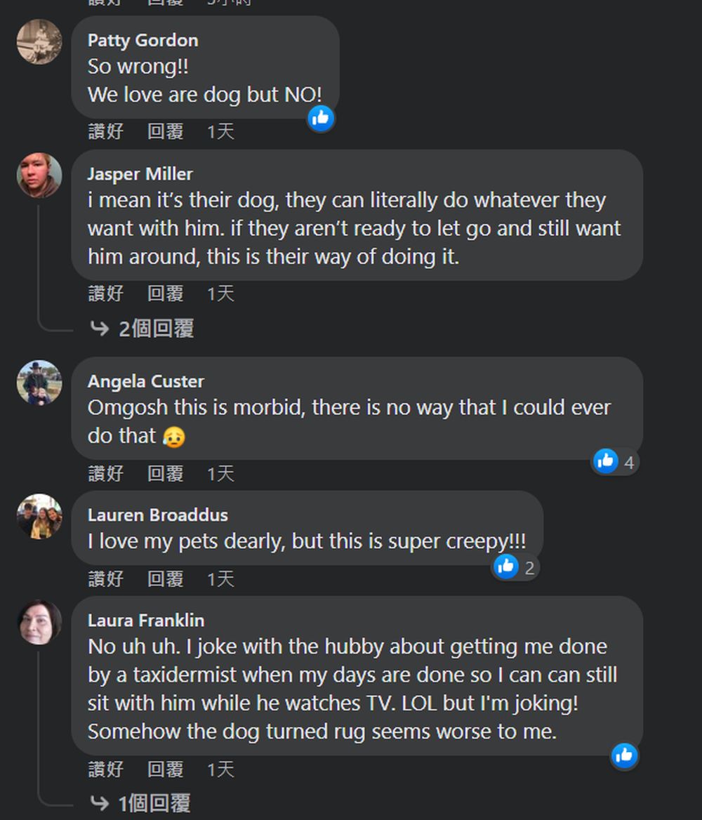 將過世愛犬做成地毯，做法掀起網上論戰。