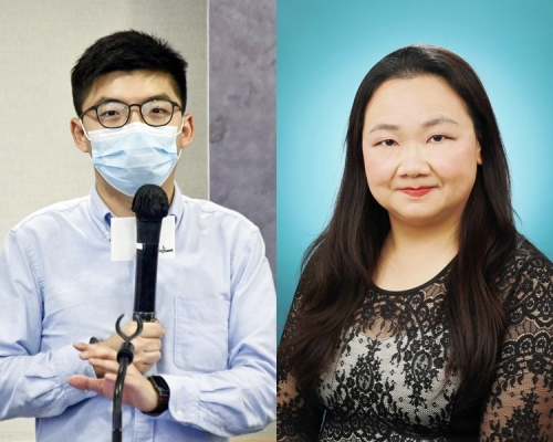 蔡敏君(右)料決定黃之鋒(左)的入閘資格。資料圖片/政府新聞處圖片