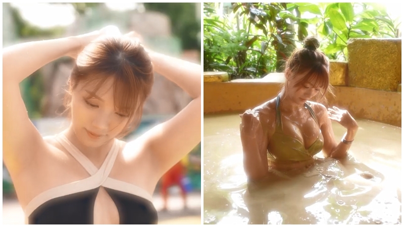 女行團｜邱晴心田口開窿泳衣被巨浪衝擊波險移位 泥漿浴大玩「邪惡角度」向高海寧挑機