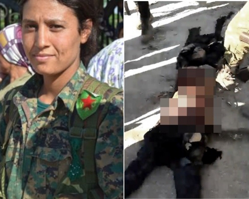 女兵科巴尼遗体遭凌虐羞辱，还被拍成影片寄给人权组织。（网图）

