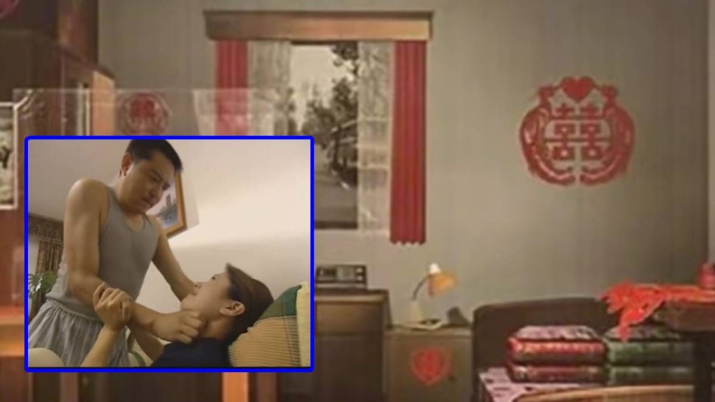 周曉軍不堪「妻子」李小燕在他面前公然通姦，憤而將她殺死。《黑白大搏鬥》劇照／網圖