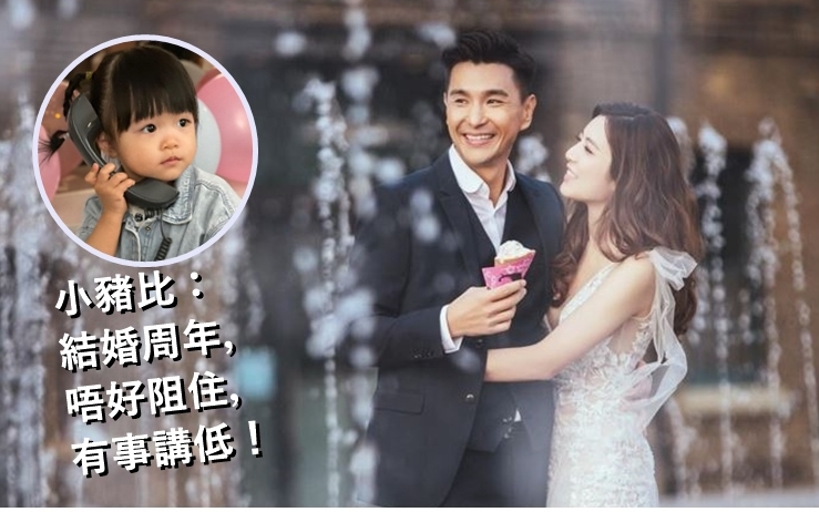 陳展鵬借小豬比傳話，以便兩人慶祝結婚周年。