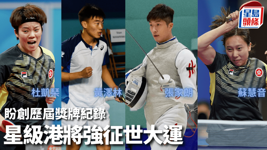 今屆世大運港隊代表中,有包括奧運金牌得主張家朗等多位星級港將在陣。