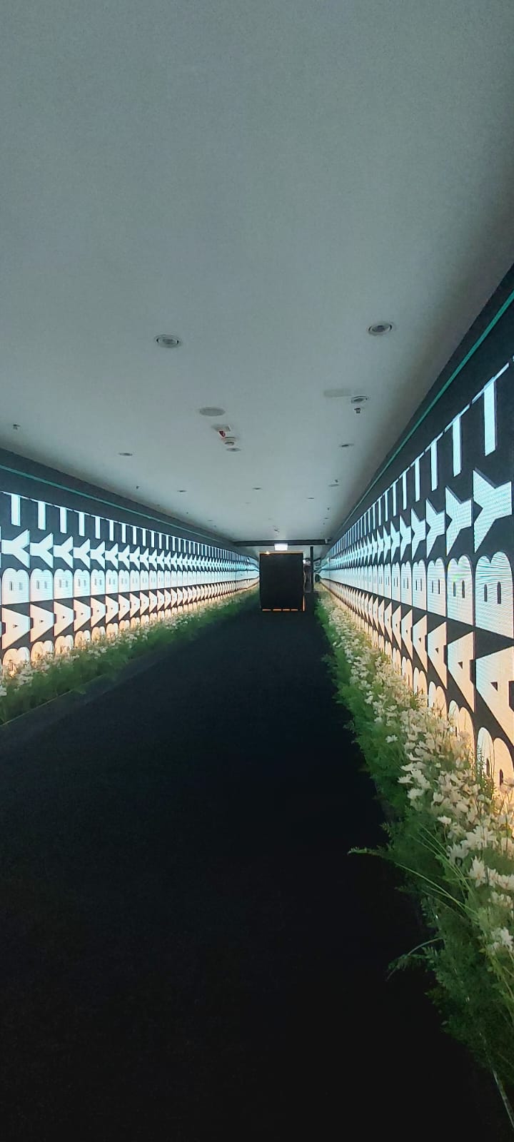 香港站獨家的雙面LED沉浸式走廊，極具視覺效果。