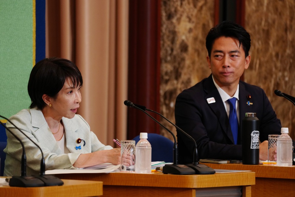 自民黨總裁選舉，成高市早苗、小泉進次郎「兩強對決」。美聯社