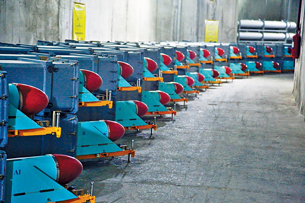 伊朗革命卫队藏于地下的一批导弹。 