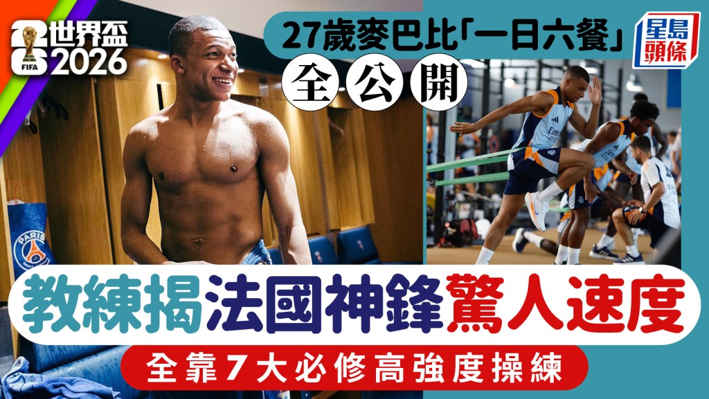 世界盃2026｜27歲麥巴比「一日六餐」全公開 教練揭法國神鋒驚人速度 全靠7大必修腹肌操練