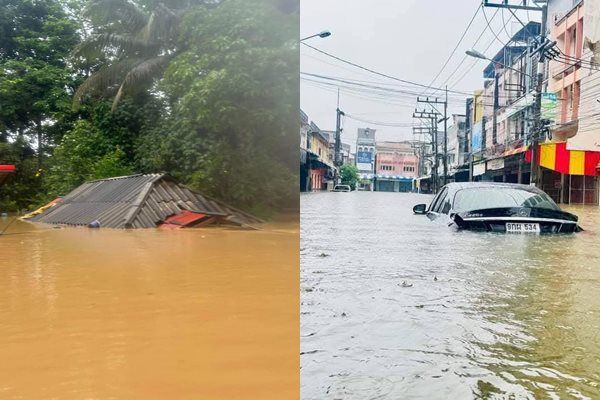 泰國南部持續降雨引發洪災，目前已有1人死亡。X圖片