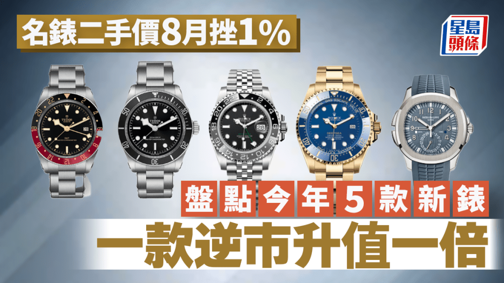 名錶二手價8月挫1% 盤點今年5款新錶 一款逆市升值一倍