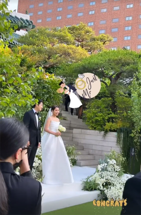 尹啟相與車惠美的婚禮在首爾新羅酒店舉行。