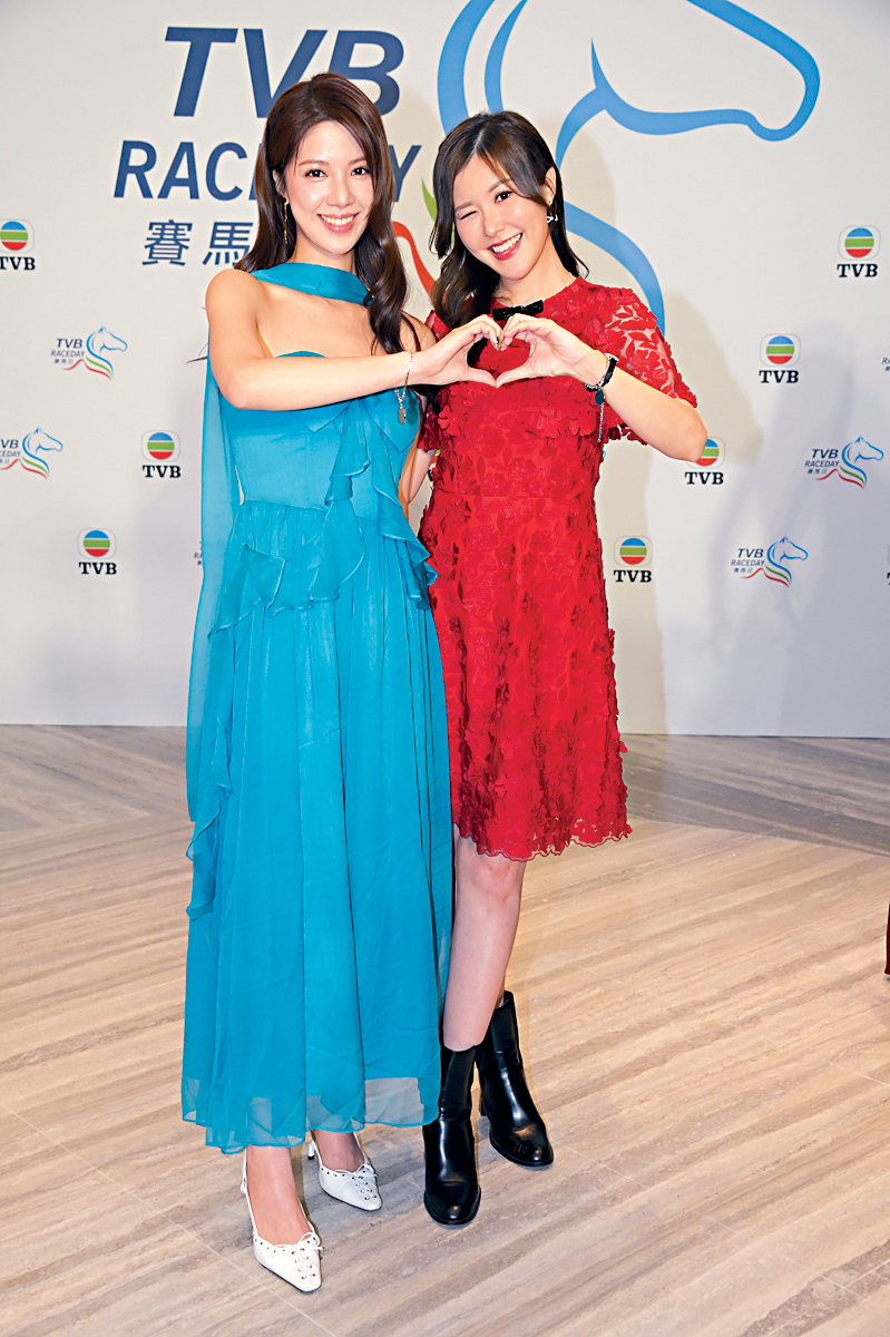 劉佩玥（右）和陳曉華兩位靚女都話情人節無仔約。