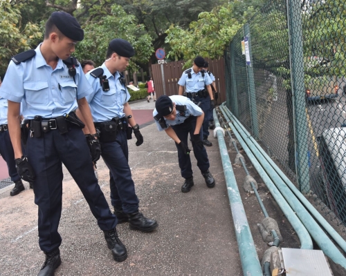 警方進行地毯式搜索。楊偉亨攝