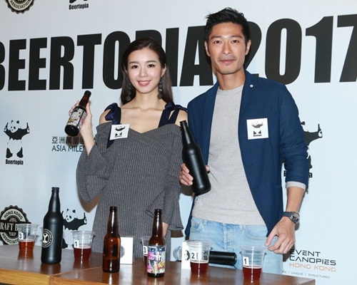 麥明詩和王宗堯出席啤酒活動