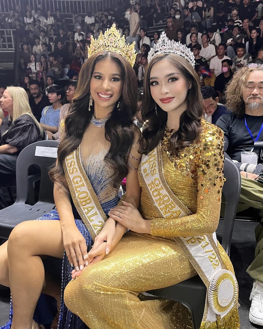 馬來西亞女星林雪卉（右）是Miss Global 2021/2022（世界環球國際小姐）第二名。