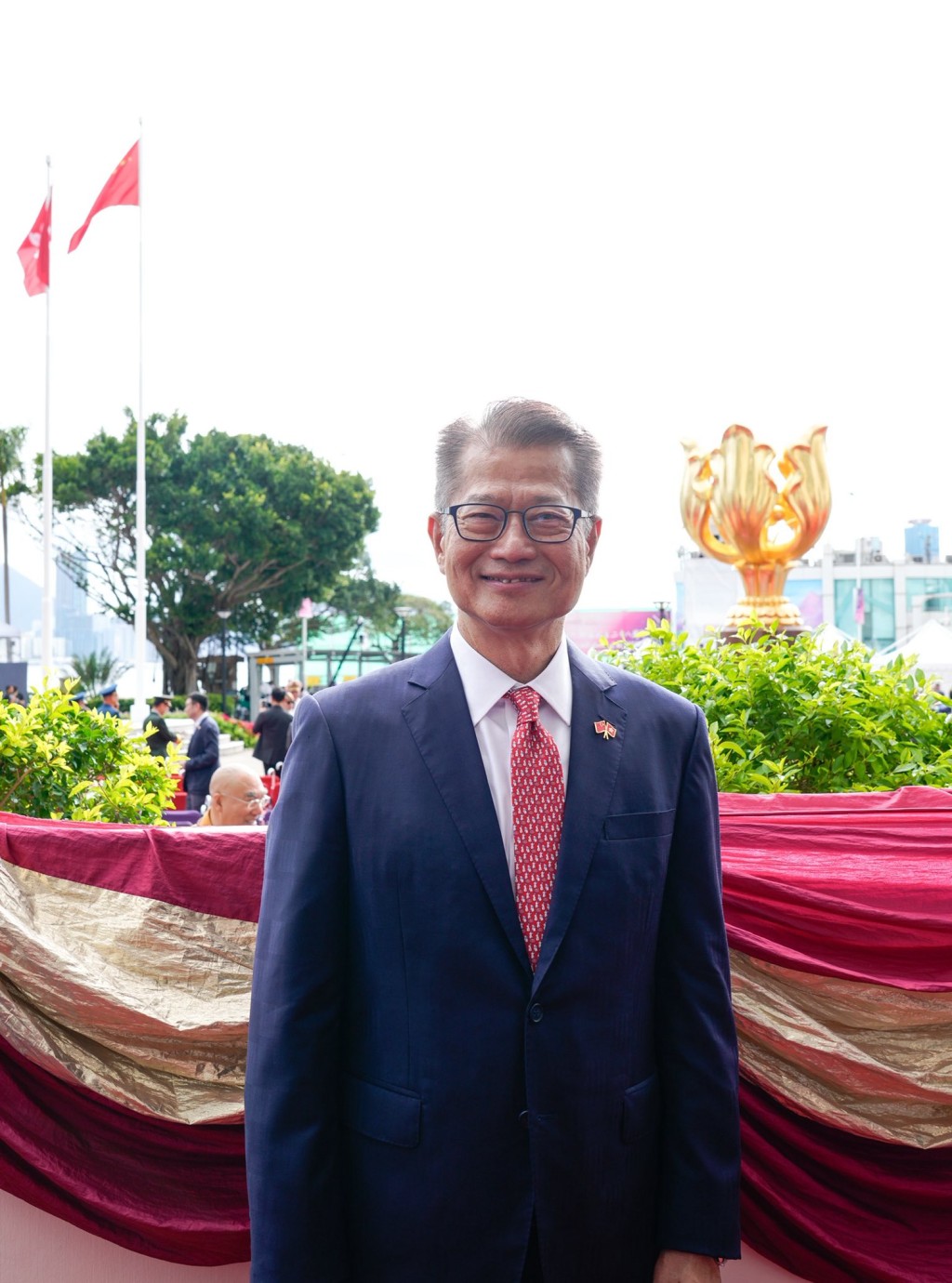 陳茂波出席升旗儀式。陳茂波fb